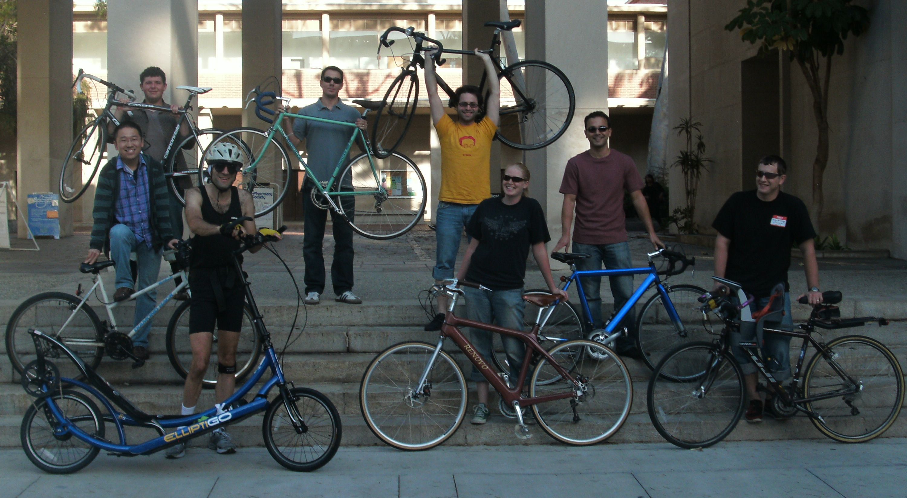 Schwartz Group Cycling Fanatics with their machines