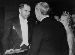 Seaborg receiving Nobel Prize