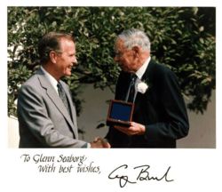 Seaborg with G. Bush