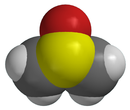 Molecular structure of dimethyl sulfoxide (DMSO)